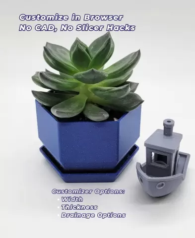 Customizable Hex Desktop Planter