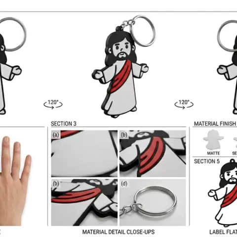 Cartoon Jesus Keychain - Religious Gift