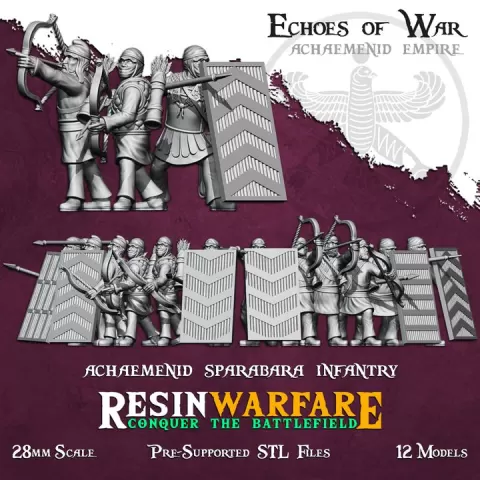 Achaemenid Sparabara Infantry - Echoes of War: Aegean Lions by ResinWarfare