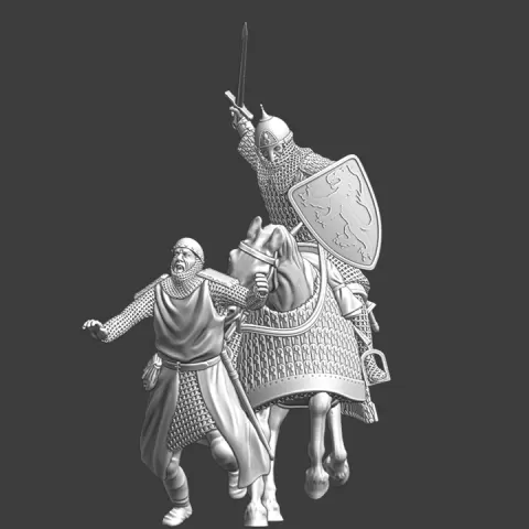 Prince of Kyiv hunting down a fleeing knight by Northern Crusades Miniatures