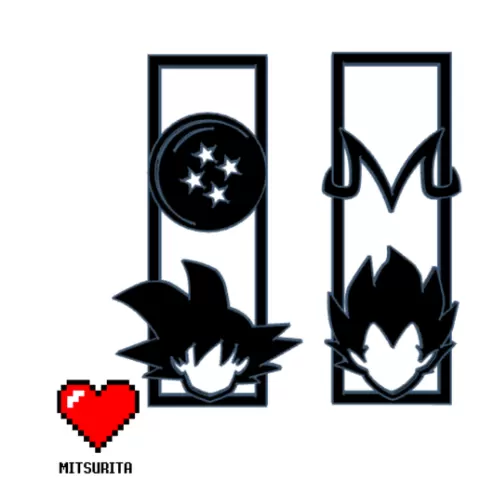 STL Goku & Vegeta Inspired Bookmarks