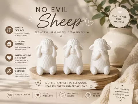 Hear, See And Speak No Evil sheep