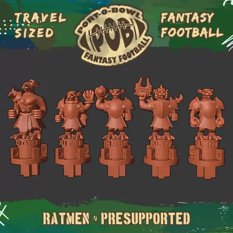 Port-O-Bowl: Travel-sized Fantasy Football Ratmen Team by Star Pharaoh Foundry