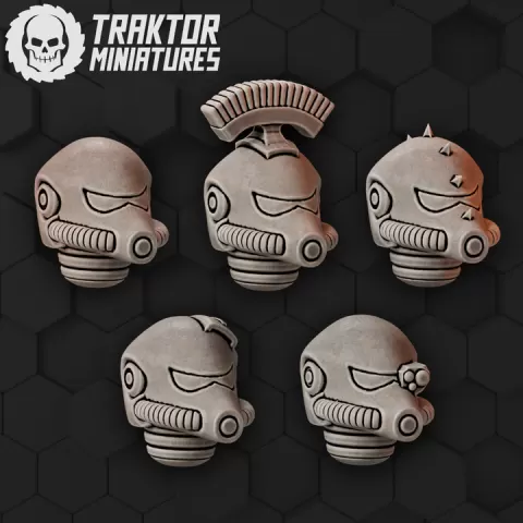Mk Hex Perfidus Helmets by Traktor Miniatures