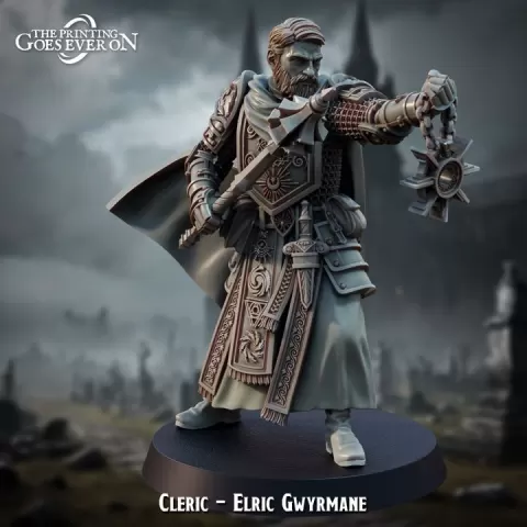 Cleric of the Divine Sun - Elric Gwyrmane - Presupported by The Printing Goes Ever On