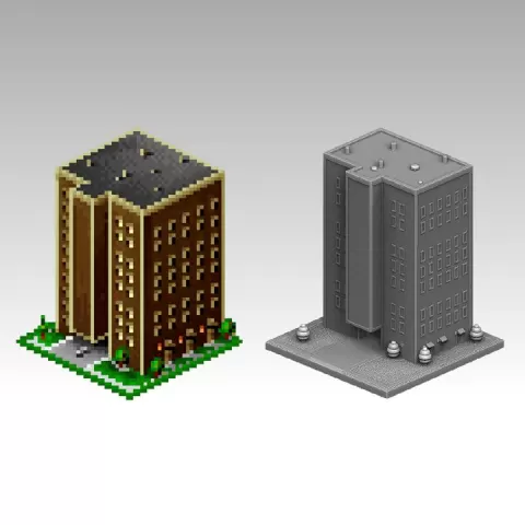 SimCity 2000 Condominium 1 by Sharedog Miniatures