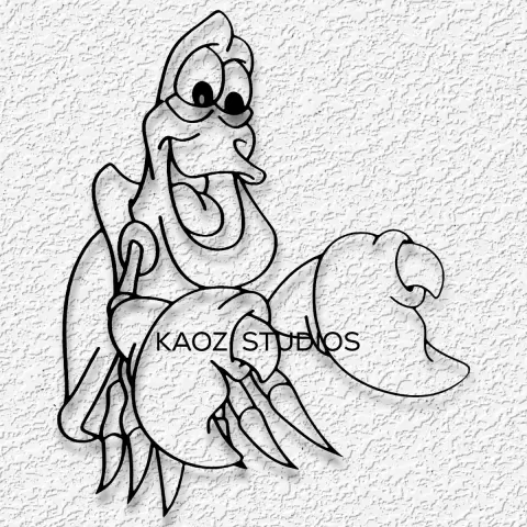 The Little Mermaid wall art Sebastian wall decor disney fanart crab