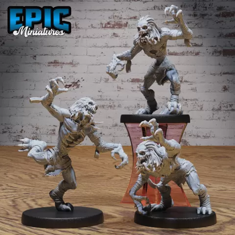 Ghoul Classic Set / Blood Drinker Creature / Undead Humanoid Beast / Zombie Spawn / Evil Spirit / Tortured Soul / Walking Dead Monster / Graveyard Encounter by Epic-Miniatures