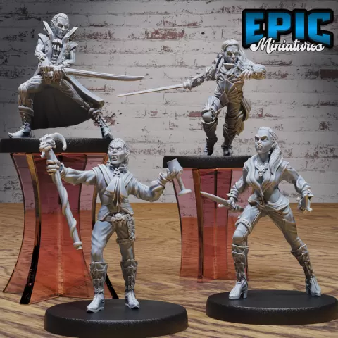 Vampire Army Set / Undead Male Warrior / Blood Drinker Creature / Zombie Beast / Tortured Soul / Evil Spirit / Walking Dead / Graveyard Encounter by Epic-Miniatures
