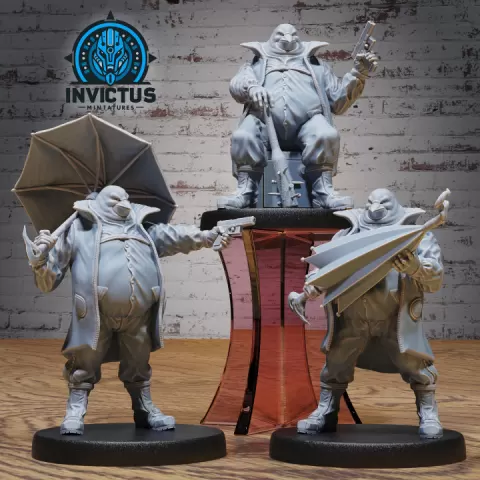 Penguin Baron Set / Cyberpunk Criminal Humanoid / Flightless Bird / Supervillain / Galactic Pirate / Space Bandit / Cosmic War Alien / Star Battle Army / Evil Corsair / Sci-Fi Encounter by Epic-Miniatures
