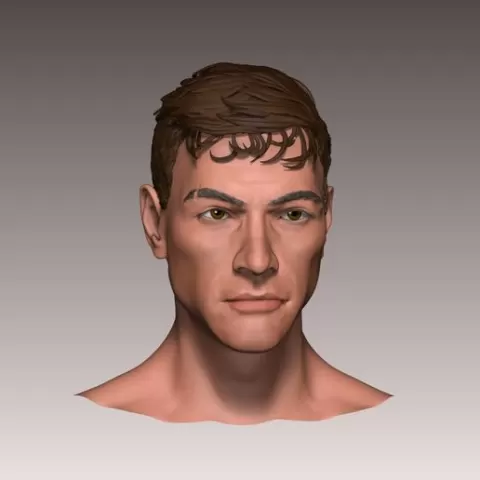 Jean Claude Van Damme Young Bloodsport Normal and Rage Head 3D print model