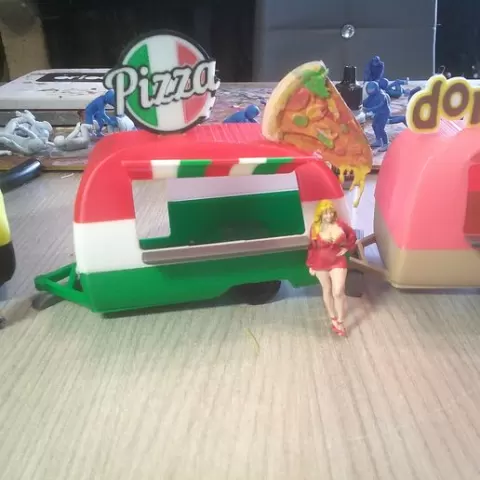 Food Truck PIZZA - 1/32 Slot Car Scenery - Diorama