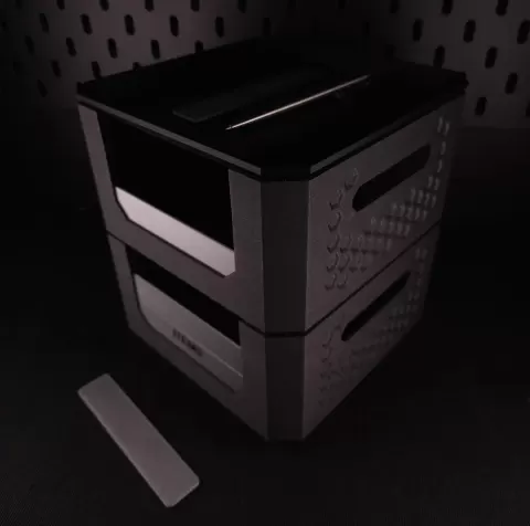 CRATE // stackable · adaptive front · support-free