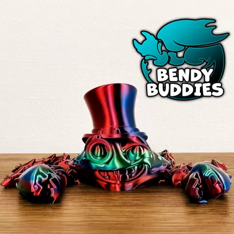 Crabzy Gentleman Hat Monocle / Cute Crab / Claw Hugger Articulated / Print-in-Place Water Creature / Sea Beast / Ocean Villager / Fantasy World Encounter by Bendy Buddies