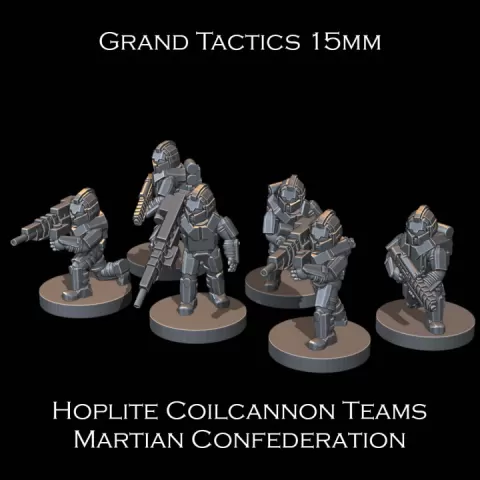 15mm SCI-FI Grand Tactics - Hoplite Coilcannon Teams - Presupported by Grand Fleet Admiral Tabletop