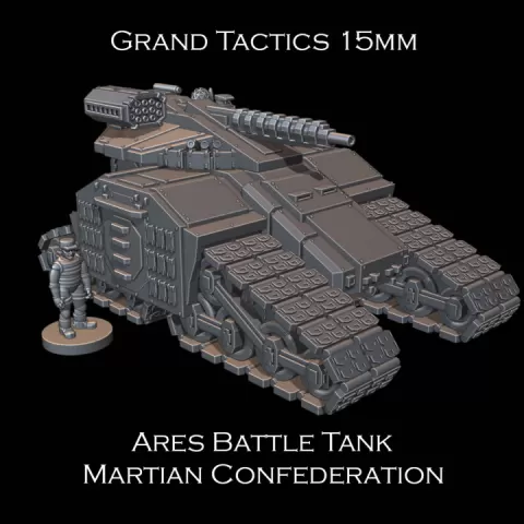 15mm SCI-FI Grand Tactics - Ares Battle Tank - Presupported by Grand Fleet Admiral Tabletop