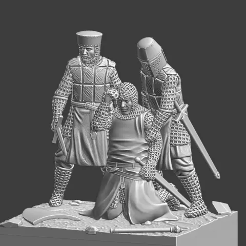 Medieval diorama - Heroes on the battlefield by Northern Crusades Miniatures