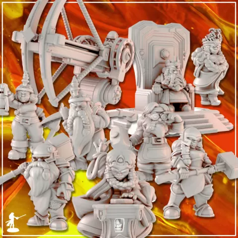 Old Dwarves of the Mountain Series [PRE-SUPPORTED] | Complete Collection - February 2024 by Caleb Makes Minis