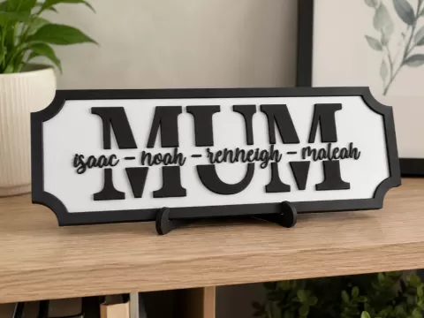 Personalised MUM Family Plaque with kids names