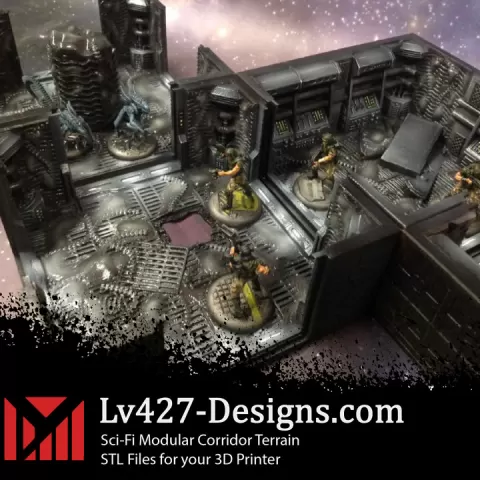 Alien Corridor 4-Way with Hole by Mark