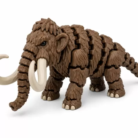 Flexi Mammoth – Articulated Woolly Mammoth STL – Cute Print-in-Place Prehistoric Fidget Toy