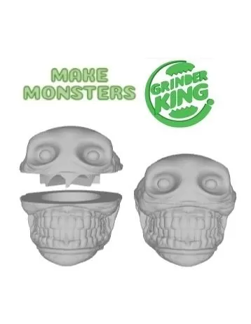 GRINDER GRINDER WEED WEED GHOUL GRINDERKING 85X85X85 MM PRINT-IN-PLACE EASY PRINT FDM SLA