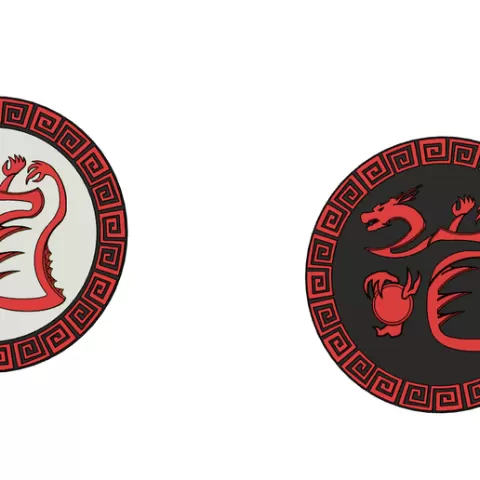 Spring Festival, the artistic decoration of the Chinese character dragon.