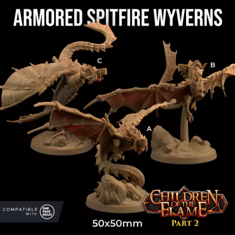 Armored Spitfire Wyverns | PRESUPPORTED | Children of the Flame Part 2 by The Dragon Trappers Lodge