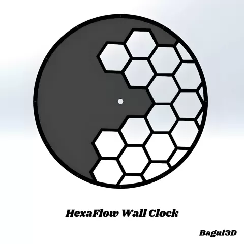 HexaFlow Wall Clock - Bagul3D