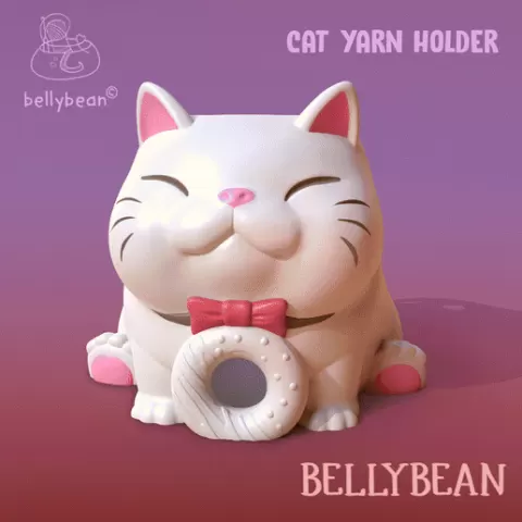 CUTE SORA THE CAT YARN BOWL HOLDER FOR KNITTING CROCHET | ACCESSORIES | SUPPLIES | GIFT