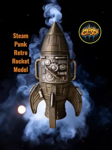 Steam Punk Rocket Model Decor