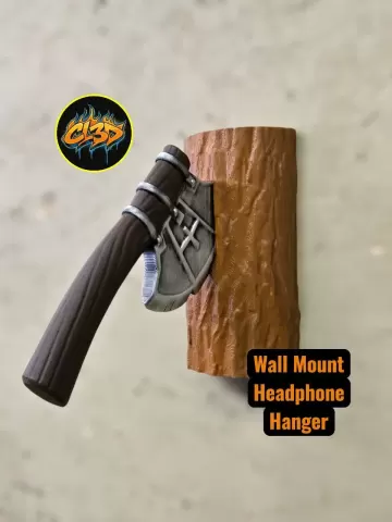 Headphone Hanger - Primitive Axe - Log