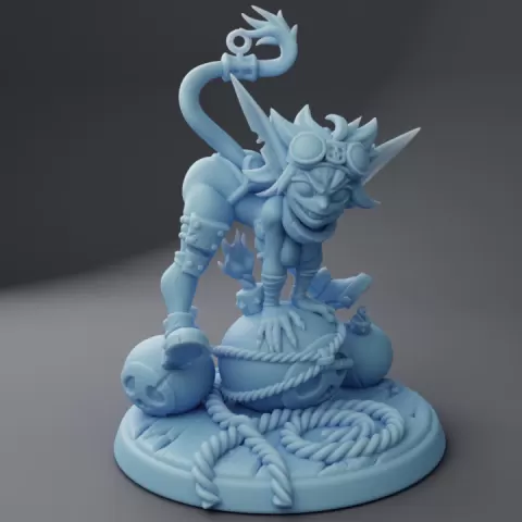 Bomb Goblin ( Female Goblin Artificer / Artillerist ) by Twin Goddess Miniatures