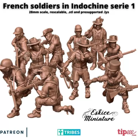 French soldiers in Indochine serie 1 - 28mm by Eskice Miniature - Aron