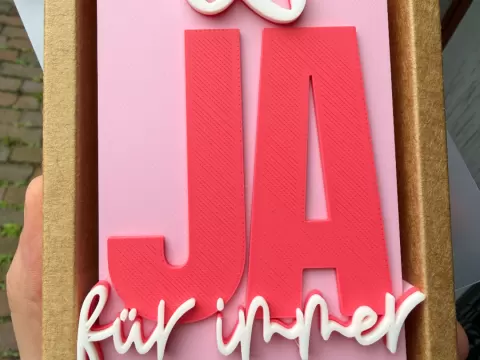 Ja für immer Hochzeitsgeschenk Schriftzug