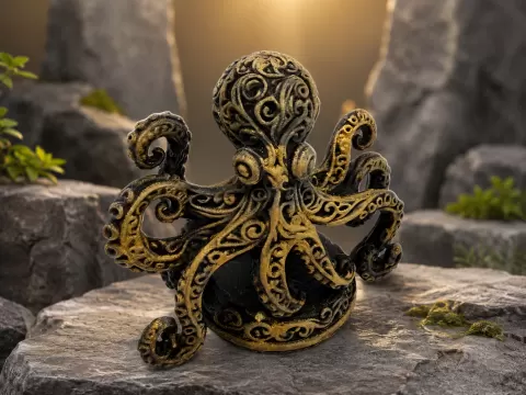 Ornamentaler Oktopus – Elegante Deko
