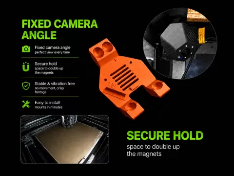 Prusa Core One Buddy3D Camera Angle Mod – Better View, No Collision, Round Magnet Mount