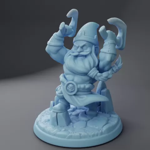Gumdrop the Gnome Barbarian ( Male Gnome Barbarian / Gnome Fighter / Gnome Warrior ) by Twin Goddess Miniatures