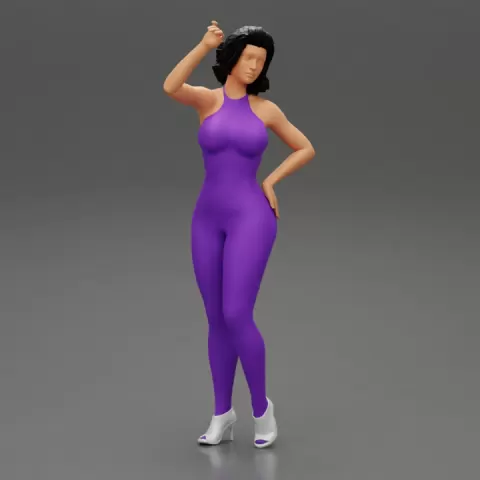 Sexy woman standing and posing in lingerie by 3DGeschaft Miniatures Figures