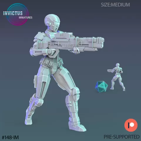 Galactic Police Female Rifle / Alien Ship Officer / Warship Soldier / Headhunter / Cyberpunk Warrior / Cosmic Invasion Army / Trooper Attack / Sci-Fi Encounter by Epic-Miniatures