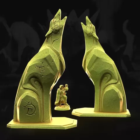 Wolf Statues by 3DHexes