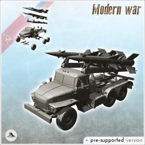 S-125 Neva Pechora SA-3 Goa SAM missiles truck - Soviet Union Communism Red Army Military Russia Cold Era War by Hartolia Miniatures