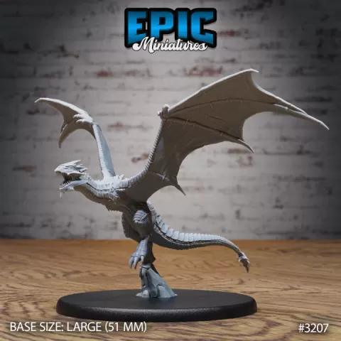 Wyvern Classic Flying / Bulky Dragon / Winged Reptile / Draconic Wizard Mount / Magical Encounter / Drake Army by Epic-Miniatures