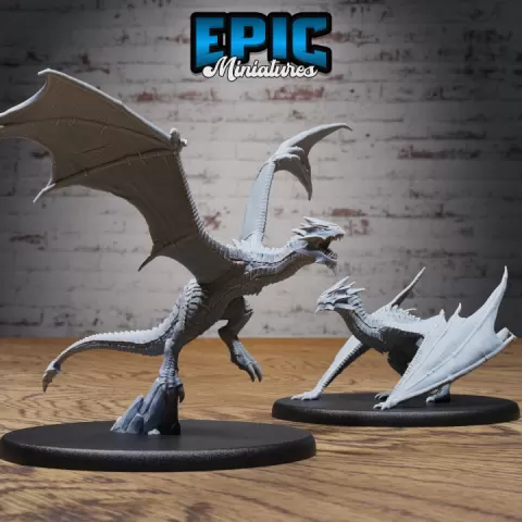 Wyvern Classic Team / Bulky Dragon / Winged Reptile / Draconic Wizard Mount / Magical Encounter / Drake Army by Epic-Miniatures
