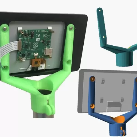 Raspberry Pi 7" screen - mounting bracket for pole