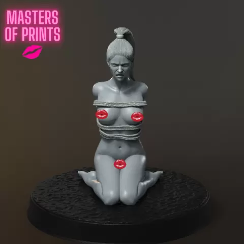 GIRL TIED UP - NSFW - EROTIC MINIATURE 75 MM SCALE by PrintPleasure