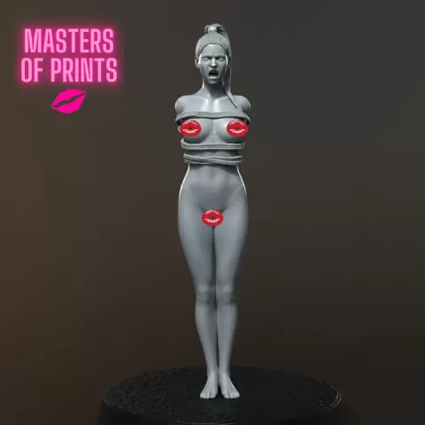 GIRL TIED UP - NSFW - EROTIC MINIATURE 75 MM SCALE by PrintPleasure
