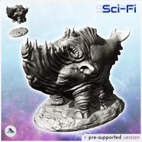 Alien whale creature on four legs (20) - SF SciFi wars future apocalypse post-apo wargaming wargame by Hartolia Miniatures
