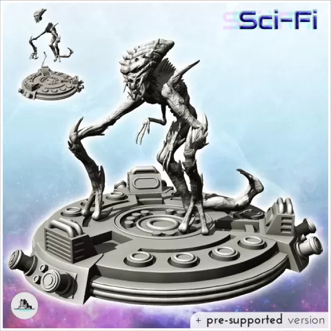 Alien creature with triple legs and fangs (14) - SF SciFi wars future apocalypse post-apo wargaming wargame by Hartolia Miniatures