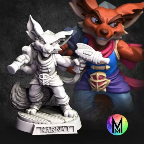 Fennik fighter with pistols - Karnaj the Cruel (anthro fox with pistols )